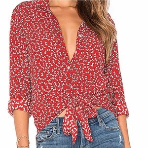 Faithfull the Brand Tops - Faithful the brand tie front bow printed top Faithfull the Brand Tops - Faithful the brand tie front bow printed top